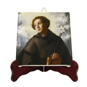 Saint Anthony of Padua Icon: Handmade Catholic Tile Art