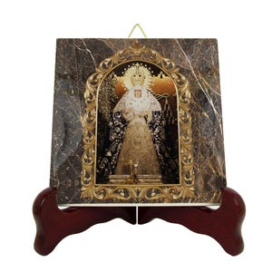 Religious gifts - Virgin of Macarena Seville - catholic icon on tile - Virgin of Hope of Macarena - Our Lady of Sorrow - Virgin Mary art