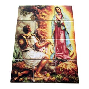 Our Lady of Guadalupe Mosaic Tile Art: Catholic Wall Decor