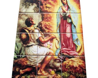 Our Lady of Guadalupe Mosaic Tile Art: Catholic Wall Decor