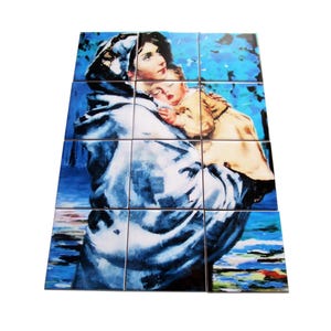 Madonna of the Streets - tile mural - ready to hang - devotional art - holy art - wall art - Madonnina by Ferruzzi - Virgin Mary art