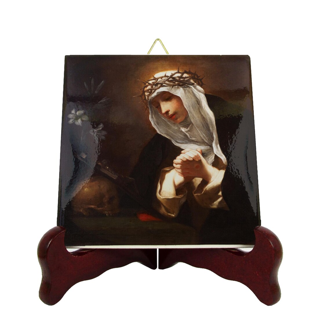 Saint Catherine of Siena Ceramic Tile: Religious Wall Art - Etsy