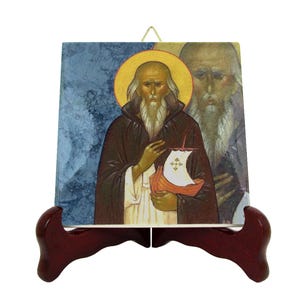 Saint Brendan Ceramic Icon: Catholic Art, Gift for Mariners
