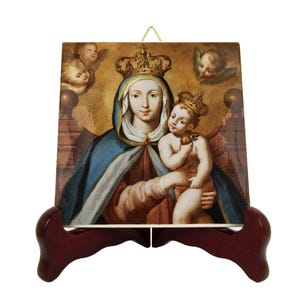 Catholic art - Madonna of the Arch - religious icon on tile - Virgin Mary - catholic gifts - Blessed Mother Mary - marian devotion