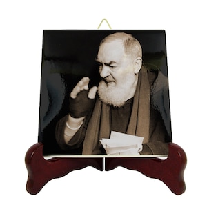Saint Pio Ceramic Tile Icon - Padre Pio - Catholic Art