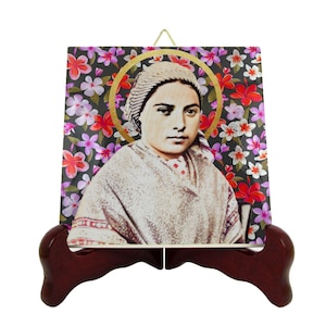 Saint Bernadette Tile: Handmade Religious Icon, Catholic Gift