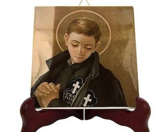 Saint Gabriel Possenti Icon on Ceramic Tile - Catholic Saints Art