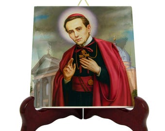 Saint John Neumann: Catholic Saint Religious Icon on Ceramic Tile