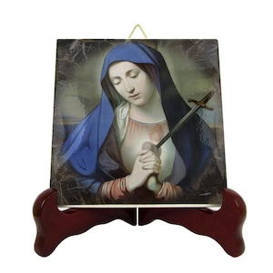 Our Lady of Sorrows Tile: Handmade Catholic Religious Icon