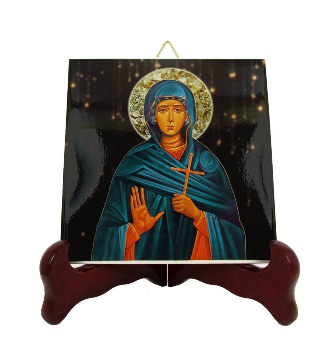Saint Sophia the Martyr St Sophia Icon on Ceramic Tile Saints Serie St