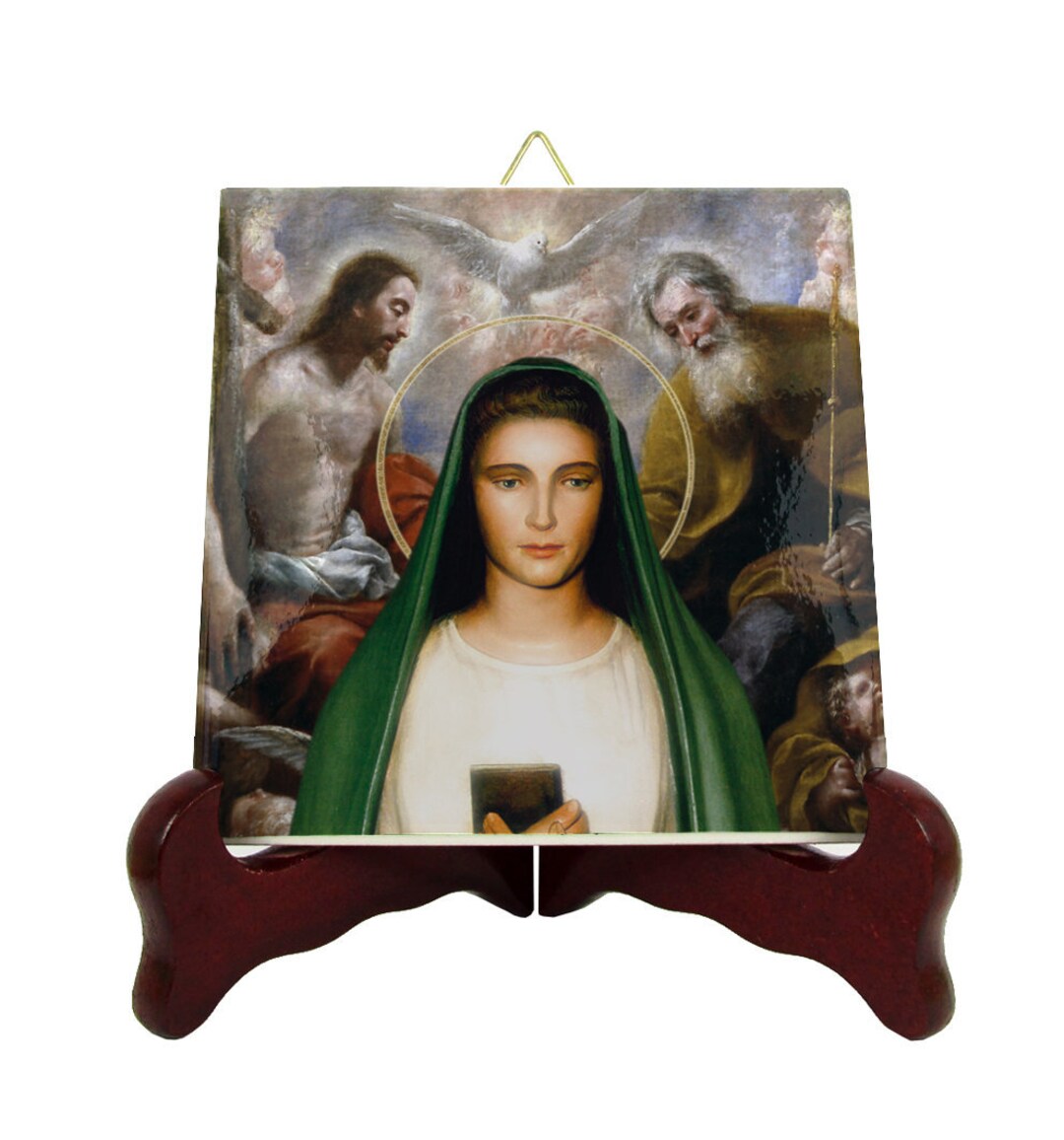 Virgin of Revelation Catholic Icon on Tile Tre Fontane in Rome Virgin
