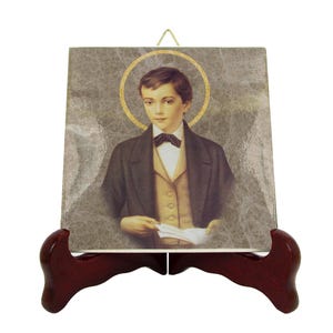 St Dominic Savio - catholic saints serie - collectible religious icon on tile - Saint Dominic Savio - catholic saint - Dominic Savio gift