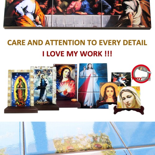 Virgin of Belén - Cuzco School - religious tile mural - collectible art - shops religious wall art - catholic art - Marian art - holy art
