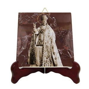 Pope Saint Pius X - roman catholic icon on tile - St Pius X - catholic church - catholic art - Pope Pius X - traditional catholic - faith