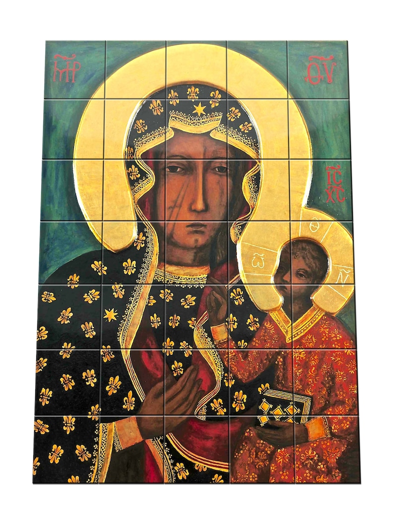 Religious wall art  TIle Mural  Our Lady of Czestochowa  image 0