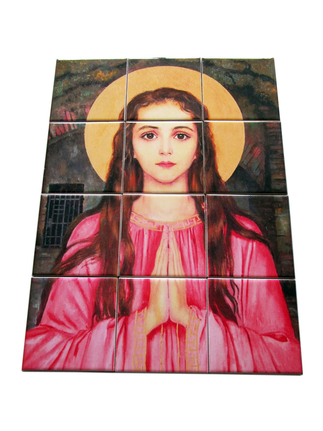 Catholic Wall Art Saint Philomena Tile Mural Mosaic Religious Wall Art