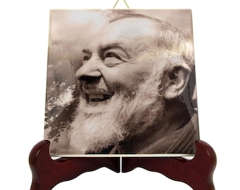 Padre Pio of Pietrelcina - St Pio gift idea - Saint Pio icon on tile - Saint Pio art - italian saints - Saint Padre Pio - Padre Pio icon