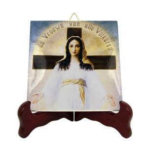Our Lady of All Nations of Amsterdam - devotional icon on tile - catholic gifts - religious - Virgin of All Nations - Virgin Mary icon