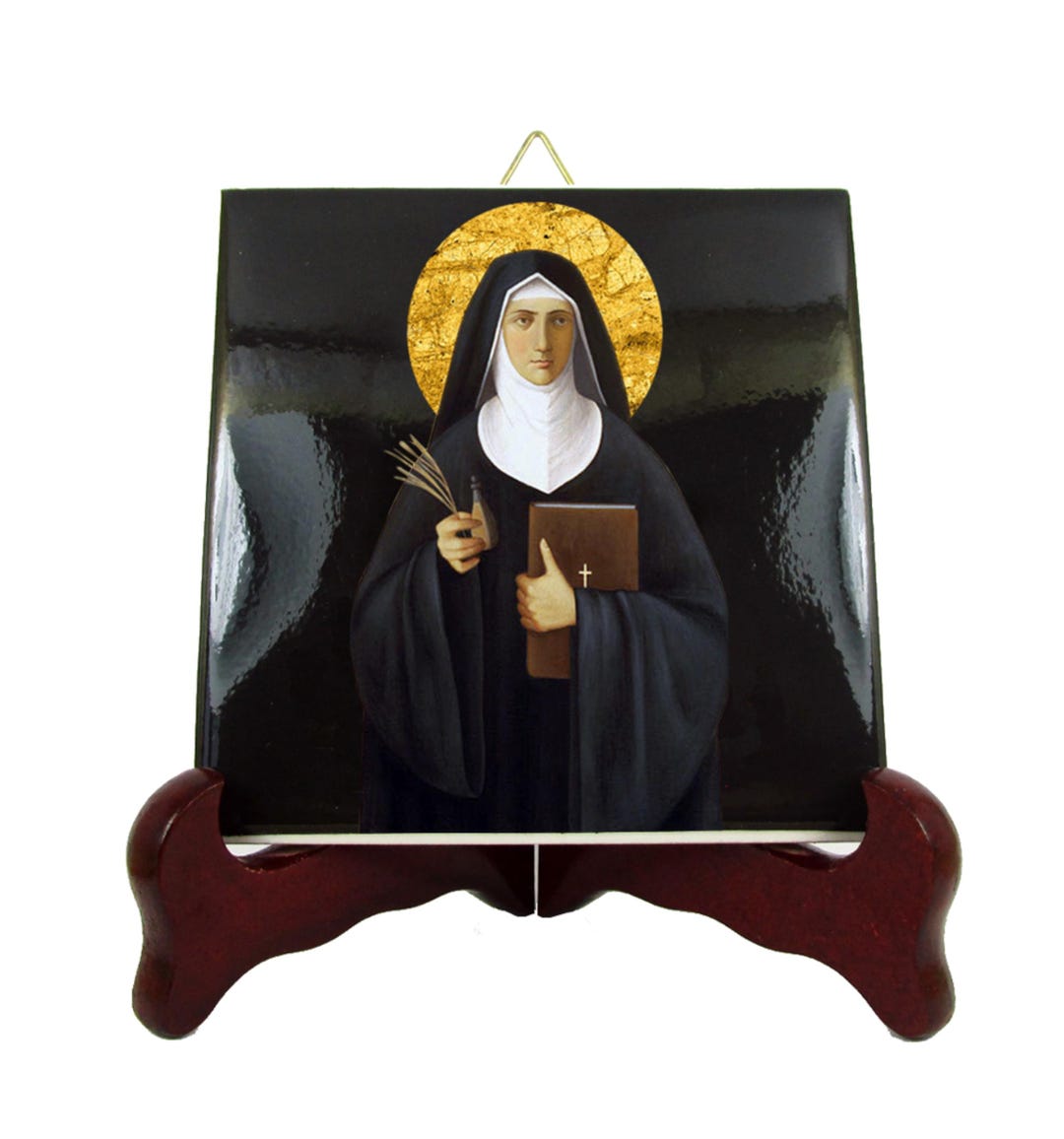 Saint Hildegard of Bingen Ceramic Icon - Catholic Art Tile - Etsy
