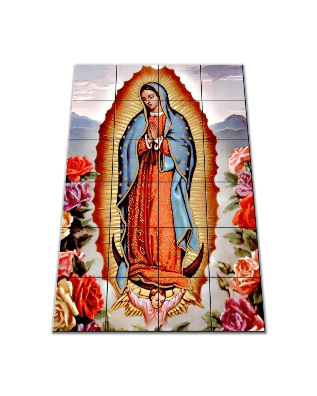 Catholic Wall Art Our Lady of Guadalupe Religious Tile Etsy