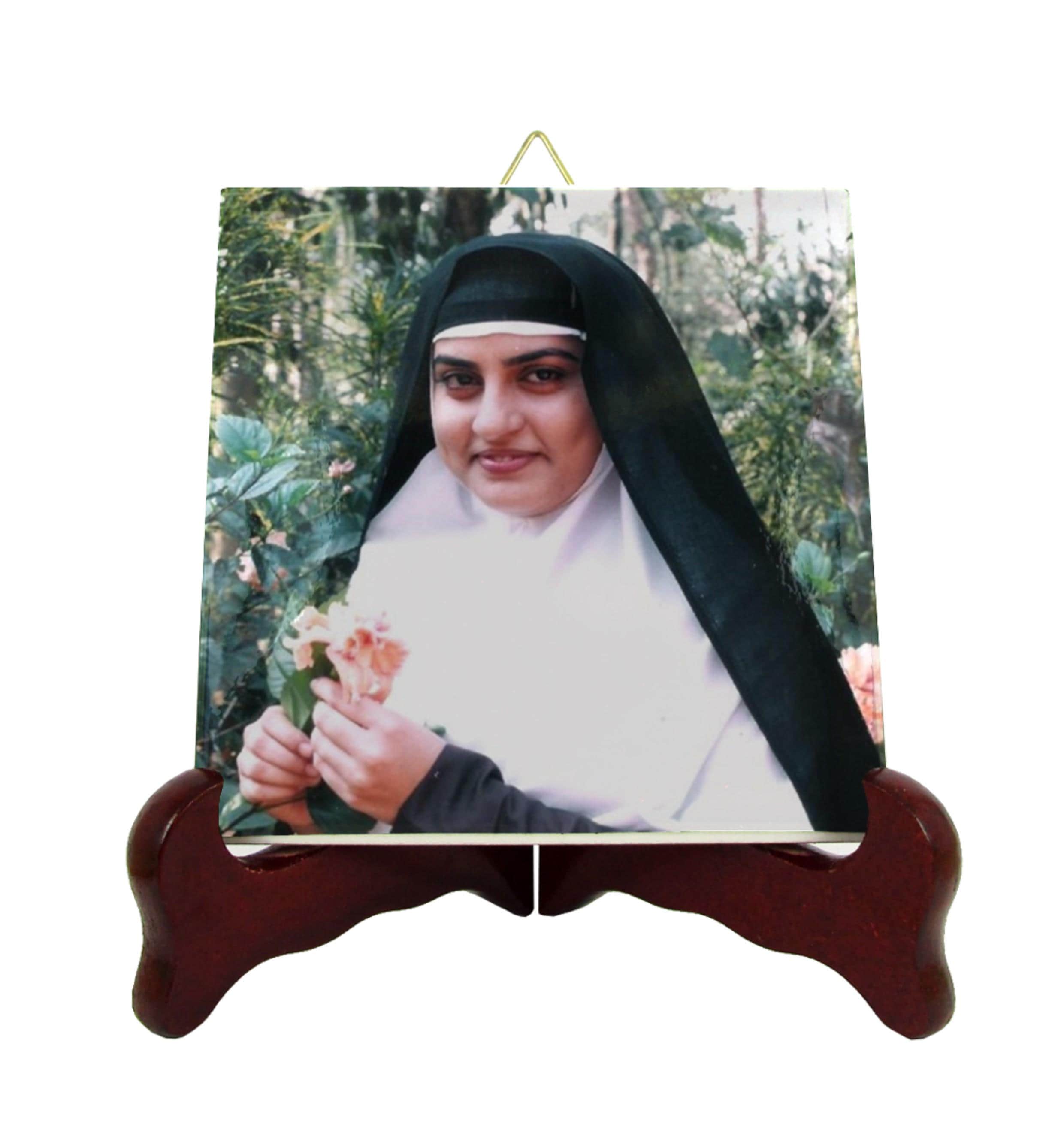 Saint Alphonsa of the Immaculate Conception - icon on tile - St Alphonsa - Alphonsa Muttathupadathu - Catholic saints - Saints art