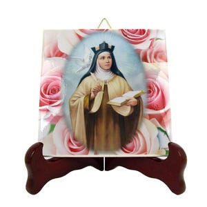 Saint Teresa of Avila - Saint Teresa of Jesus - St Teresa icon on tile - catholic saints - St Teresa of Avila - St Teresa of Jesus