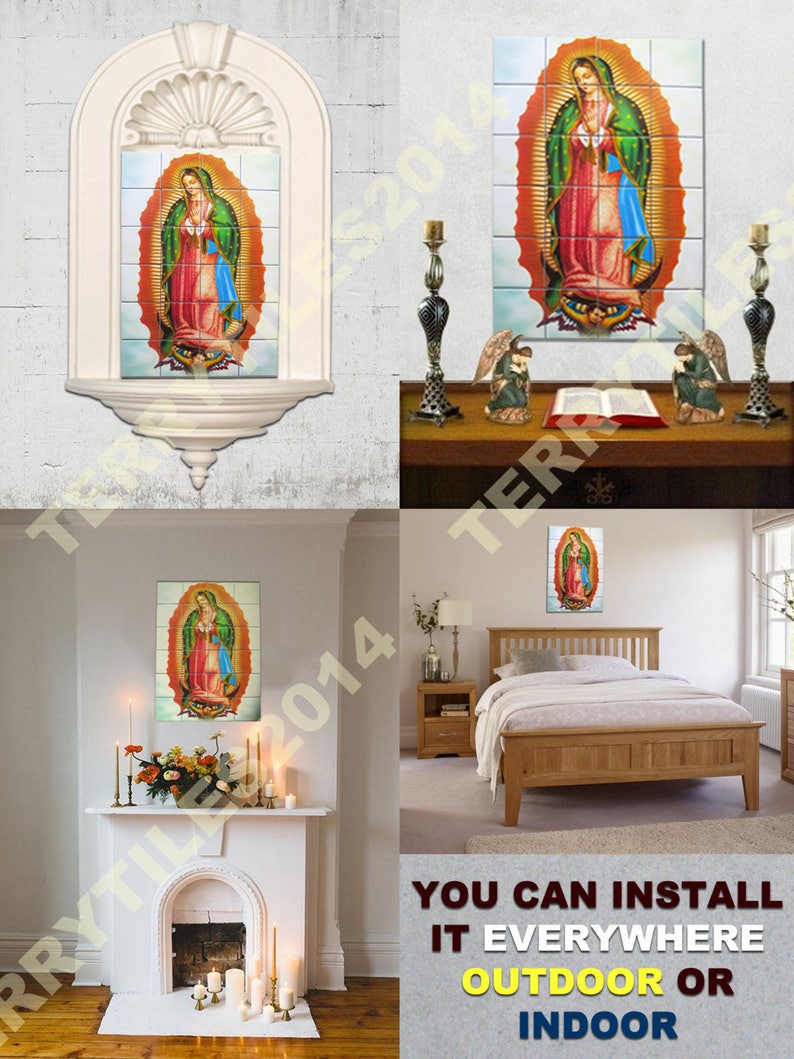 Religious wall decor Madonna and Child tile mural catholic home decor a perfect gift for a catholic friend Virgin Mary wall art image 6