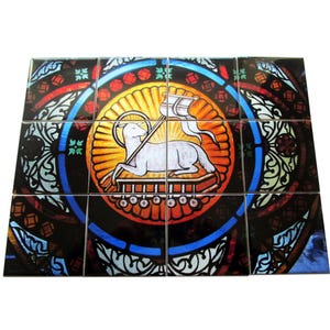Christian wall art - Lamb of God - christian gifts - Religious tile mural ready to hang - christian art - Gift for priest - Agnus Dei