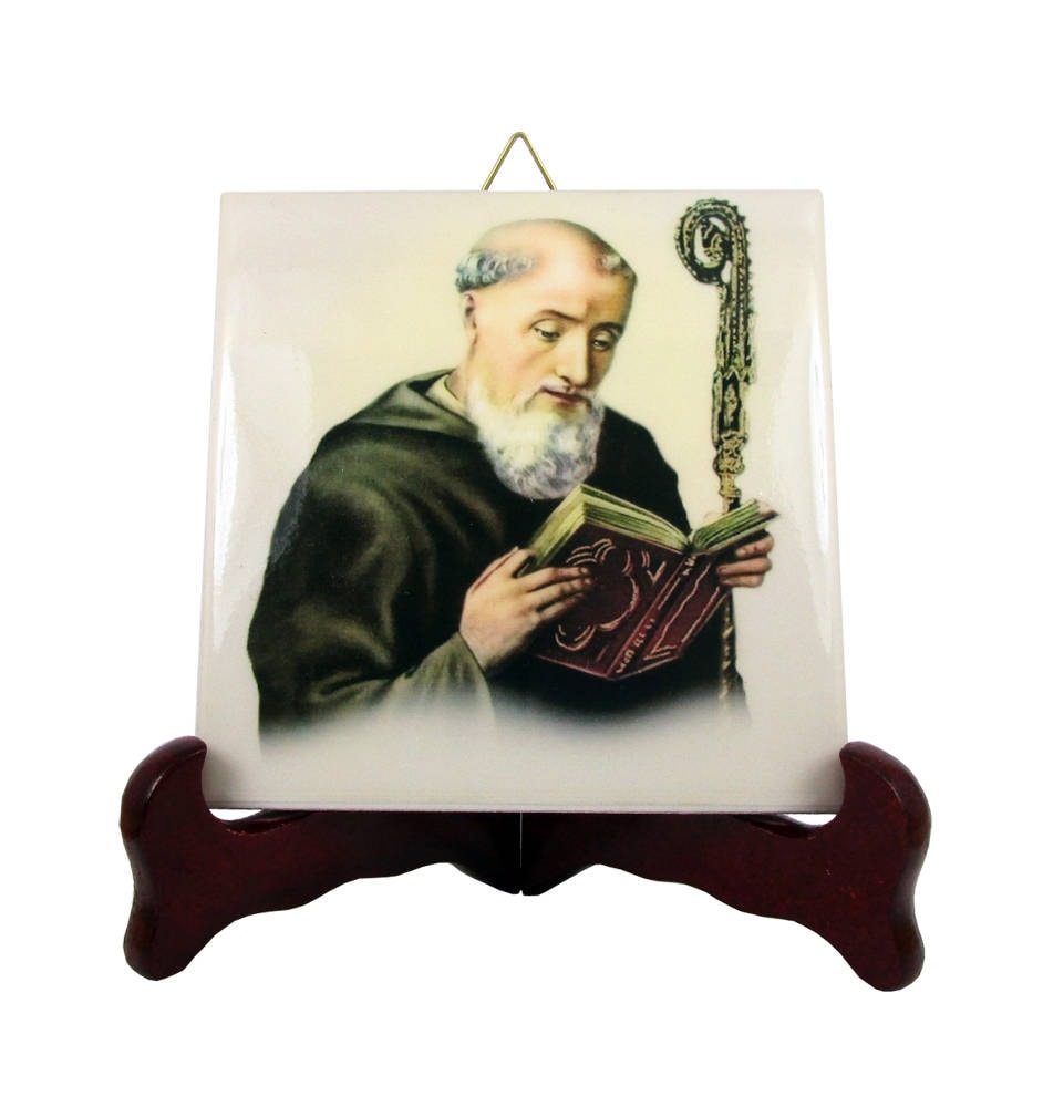 Saint Benedict of Nursia Collectible Ceramic Tile - St Benedict ...