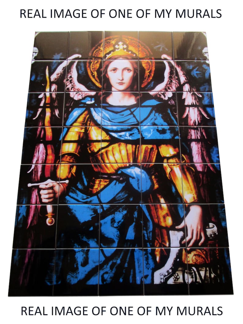 Catholic Wall Art Virgin and Child Tile Mural Religious Etsy