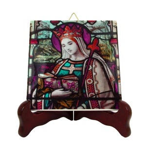 Saint Margaret of Scotland - catholic saints - icon on ceramic tile - St Margaret - Queen Margaret - saints art