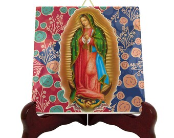 Our Lady of Guadalupe Ceramic Icon – Catholic Marian Wall Art