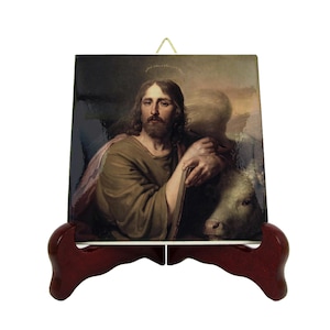 Christian Art - Saint Luke the Evangelist - devotional gift - religious icon - catholic print on tile - high quality handmade in Italy