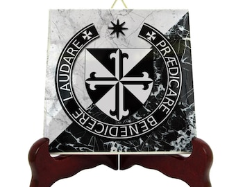 Dominican Order Coat of Arms Ceramic Tile - Religious Catholic Gift