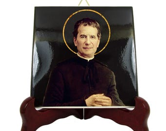 Saint John Bosco Icon: Catholic Saint Art on Ceramic Tile