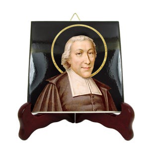 Catholic saints - Saint John Baptist de La Salle - catholic icon on tile - St John Baptist de La Salle - religious icon - catholic gifts