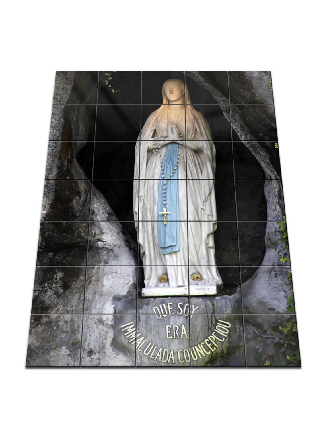 Our Lady of Lourdes  Tile Mural  Catholic Wall Art  Marian image 0