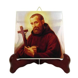 Saint Bernardo da Corleone: Catholic Icon on Ceramic Tile, Handmade in Italy