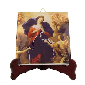 Religious gifts - Mary Undoer of knots - catholic icon - Pope Francis - religious icon on ceramic tile - Virgin Mary Untier of Knots