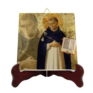 Saint Dominic icon on tile handmade in Italy - St Dominic de Guzman - catholic saints serie - saints art - dominicans