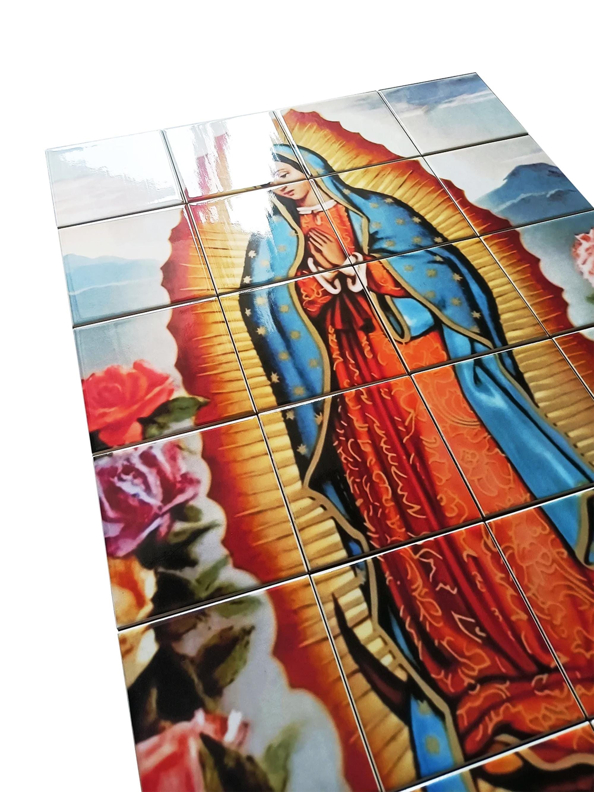 Our Lady of Guadalupe Tile Mural | Catholic Gift | Religious Wall Art ...