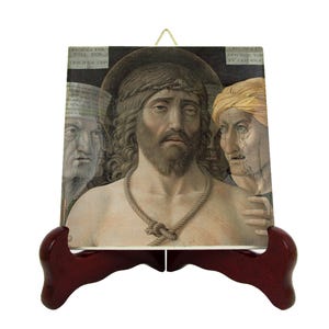 Ecce Homo Tile: Andrea Mantegna, Christ Portrait, Handmade Christian Art