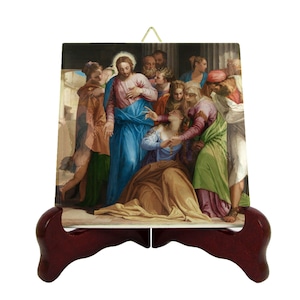 Handmade Mary Magdalene Icon Tile: Paolo Veronese Catholic Art