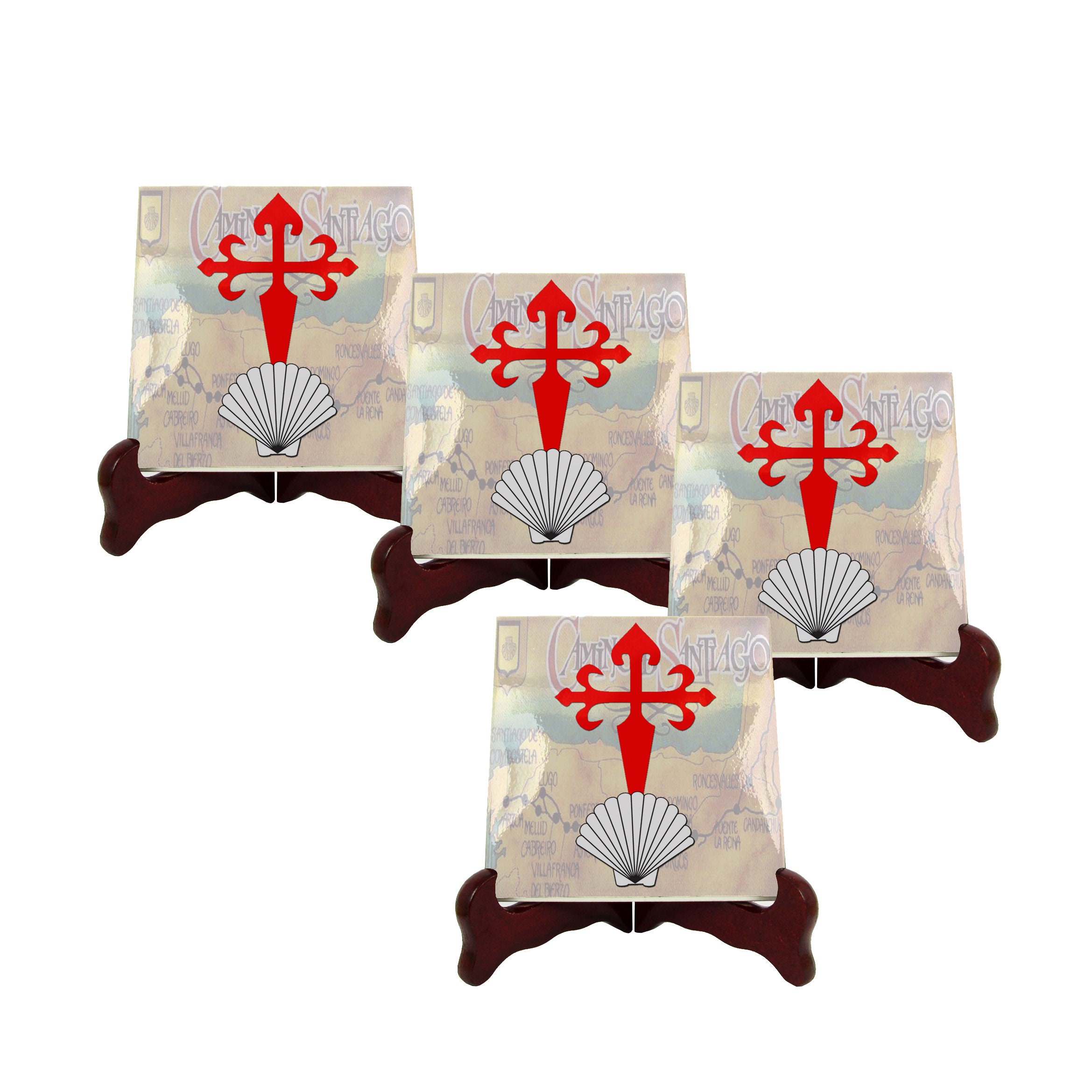 Genevie Ceramic Tile Coasters Perfect Luxury Christmas Gift Box set of 4 