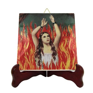Anima Sola - The Lonely Soul - catholic art - collectible ceramic tile - religious art - devotional gift - catholic Purgatory made in Italy