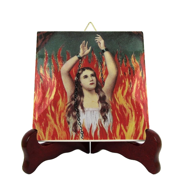 Anima Sola Ceramic Tile: Catholic Art, Devotional Gift, Made in Italy