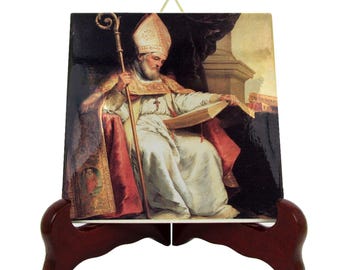 Saint Isidore of Seville: Catholic Saints Ceramic Tile Art