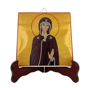Religious gifts - The Virgin of Silence - Catholic icon on tile - Our Lady of Silence - Virgin Mary Art - Catholic gift idea - Madonna