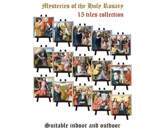 Mysteries of the Rosary Tile Collection: Handmade Catholic Art