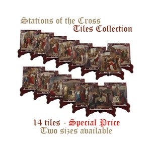 Stations of the Cross Ceramic Tile Collection: Catholic Wall Art, Handmade in Italy